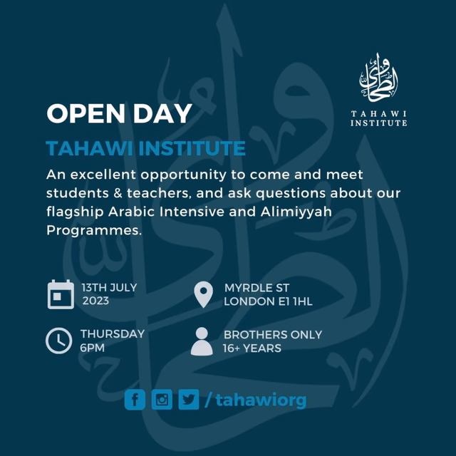 Tahawi Open Day 2023 poster
